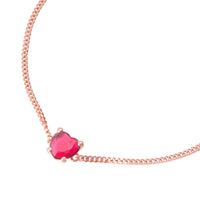 Cuore rose gold & ruby Bracelet - Rose Gold