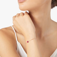 Cuore rose gold & ruby Bracelet - Rose Gold