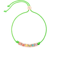 Amore symbols silver & green cord Bracelet - Silver