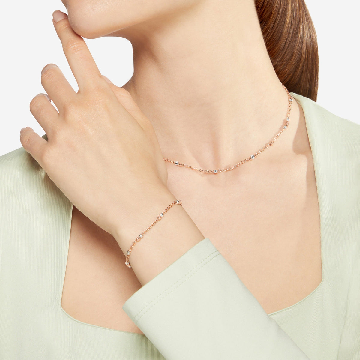 Granelli rose gold & silver Bracelet - Rose Gold & Silver