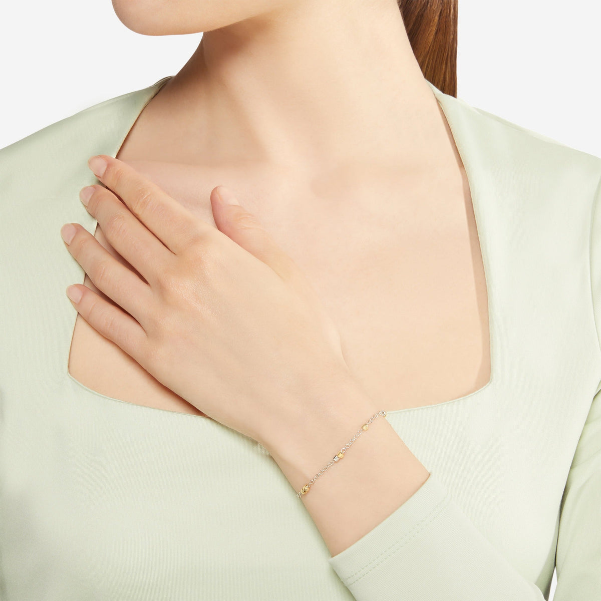 Mini granelli yellow gold & silver Bracelet - Yellow Gold & Silver