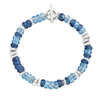 Rondelle recycled plastic & sterling silver Bracelet - Silver