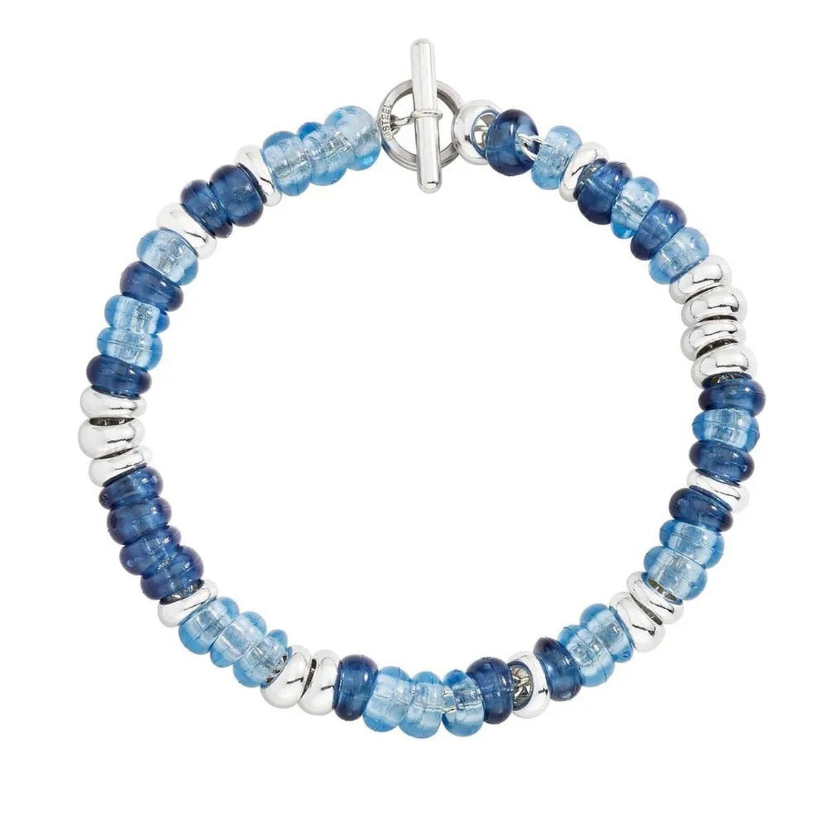 Rondelle recycled plastic & sterling silver Bracelet - Silver