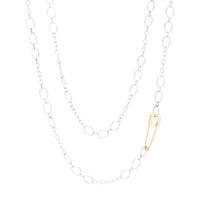 Pin yellow gold Necklace & Essentials silver Chain - Yellow Gold & Silver