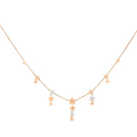 Star rose gold & diamonds Necklace - Rose Gold