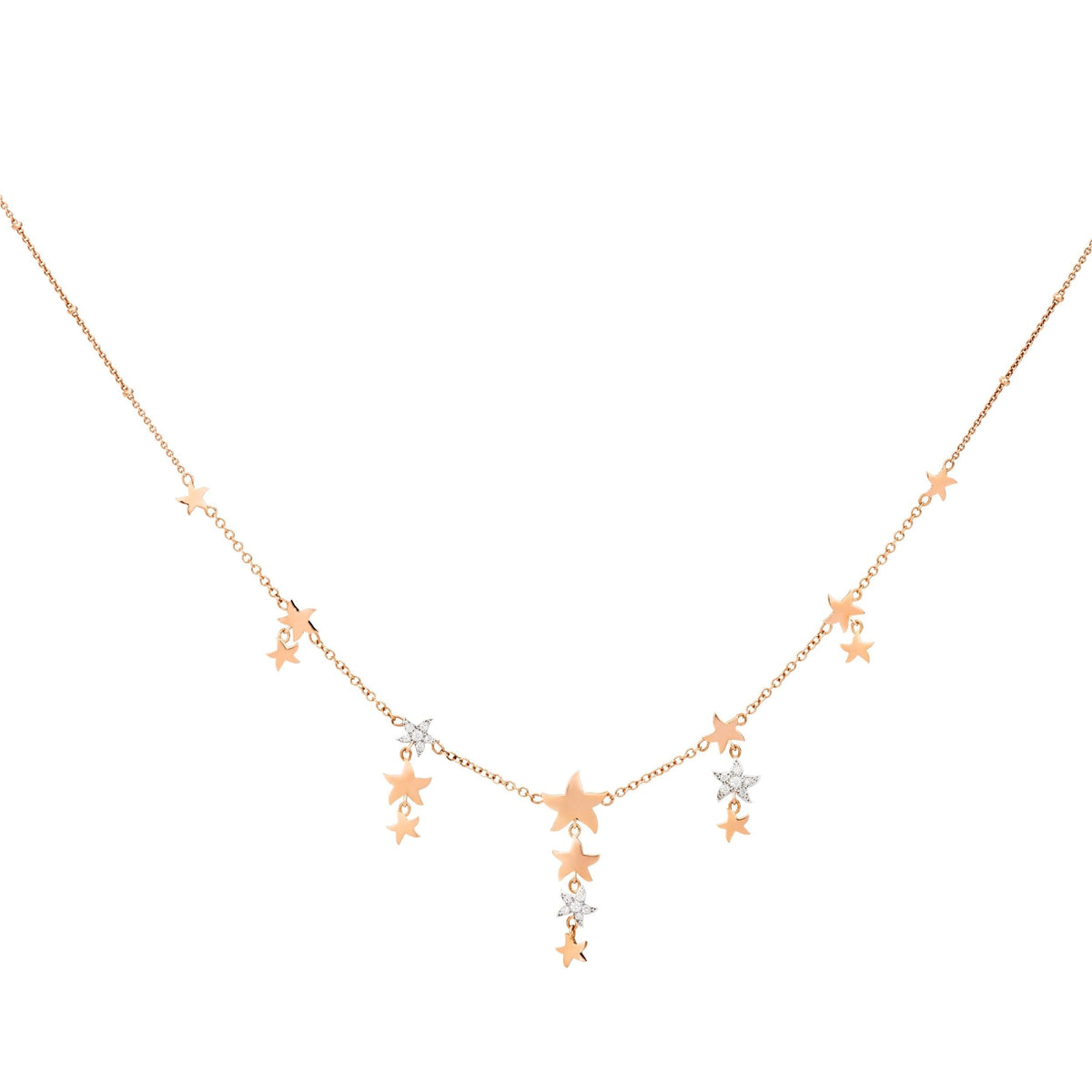 Star rose gold & diamonds Necklace - Rose Gold
