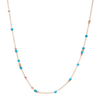 Mini granelli rose gold & turquoise ceramic Necklace - Rose Gold & Turquoise