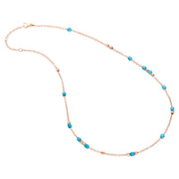 Mini granelli rose gold & turquoise ceramic Necklace - Rose Gold & Turquoise