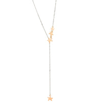 Lariat rose gold & silver Necklace - Rose Gold & Silver