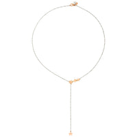 Lariat rose gold & silver Necklace - Rose Gold & Silver