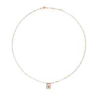 Lock rose gold plated silver Necklace - Rose Gold