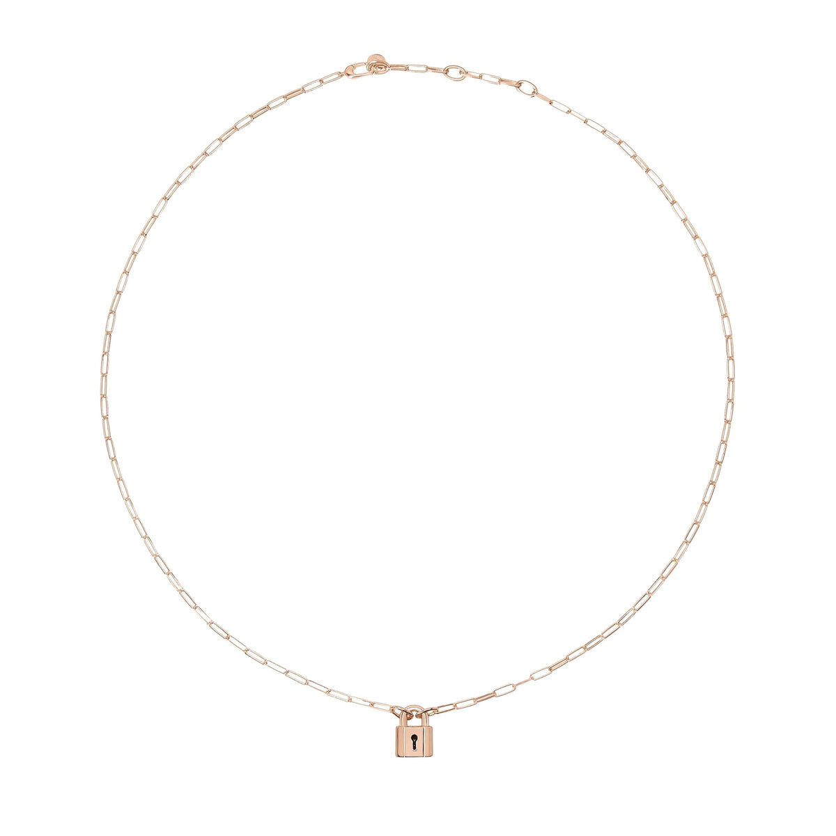 Lock rose gold plated silver Necklace - Rose Gold