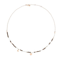 Moon and sun rose gold quartz & adularia Necklace - Rose Gold