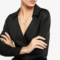 Moon and sun rose gold quartz & adularia Necklace - Rose Gold