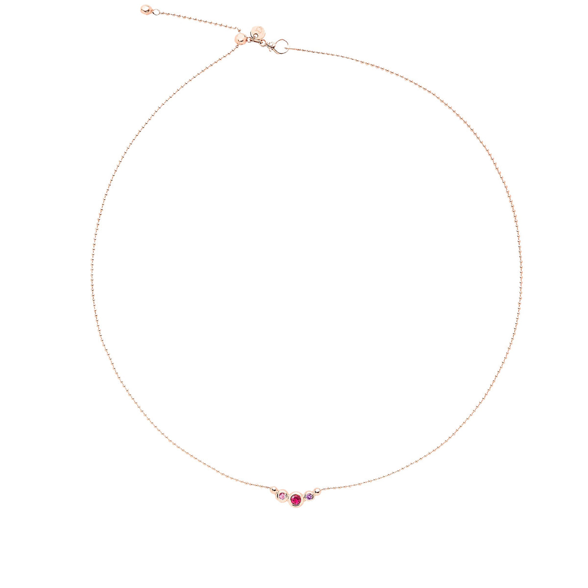 Bollicine rose gold sapphire ruby & amethyst Necklace - Rose Gold