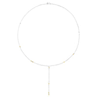 Lariat yellow gold & silver Necklace - Yellow Gold & Silver