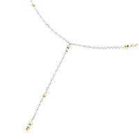 Lariat yellow gold & silver Necklace - Yellow Gold & Silver