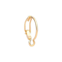 Essentials yellow gold charm holder hoop Half-pair Earring - Yellow Gold