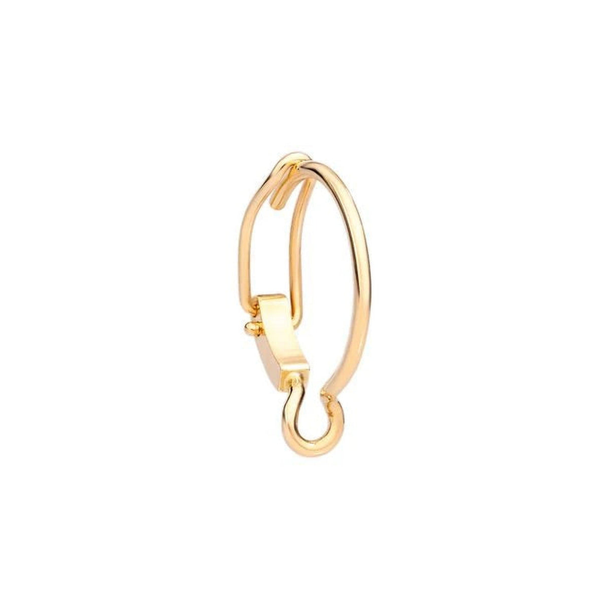 Essentials yellow gold charm holder hoop Half-pair Earring - Yellow Gold