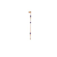Mini Granelli pendant rose gold & blue ceramic Half-pair Earring - Rose Gold & Blue