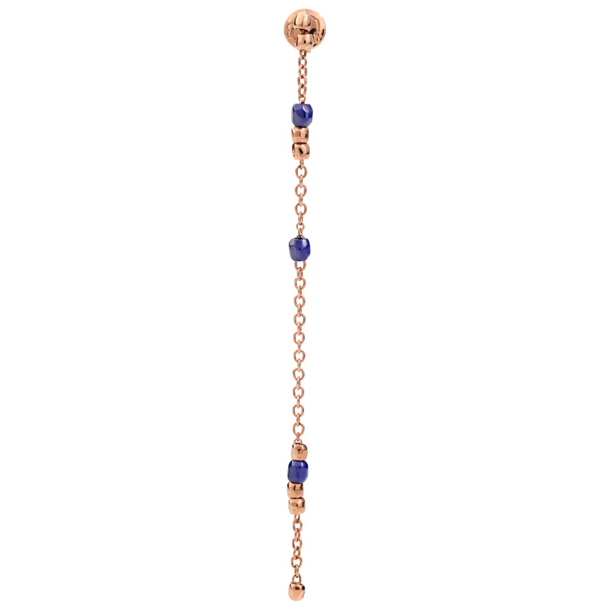 Mini Granelli pendant rose gold & blue ceramic Half-pair Earring - Rose Gold & Blue