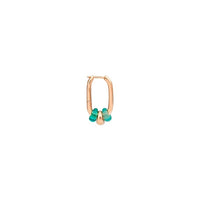 Rondelle rose gold plated silver Half-Pair Earring - Silver