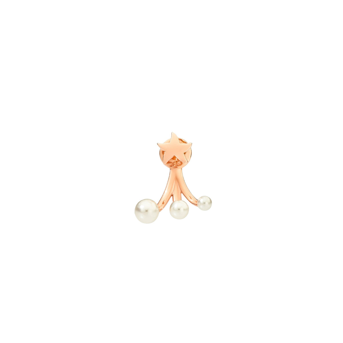 Stellina rose gold & crystal beads Half-pair left Earring - Rose Gold