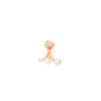Stellina rose gold & crystal beads Half-pair right Earring - Rose Gold