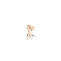 Stellina rose gold & crystal beads Half-pair left Earring - Rose Gold
