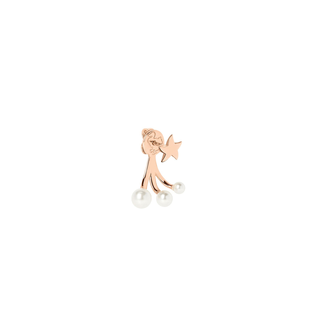Stellina rose gold & crystal beads Half-pair left Earring - Rose Gold