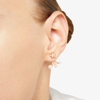 Stellina rose gold & crystal beads Half-pair left Earring - Rose Gold