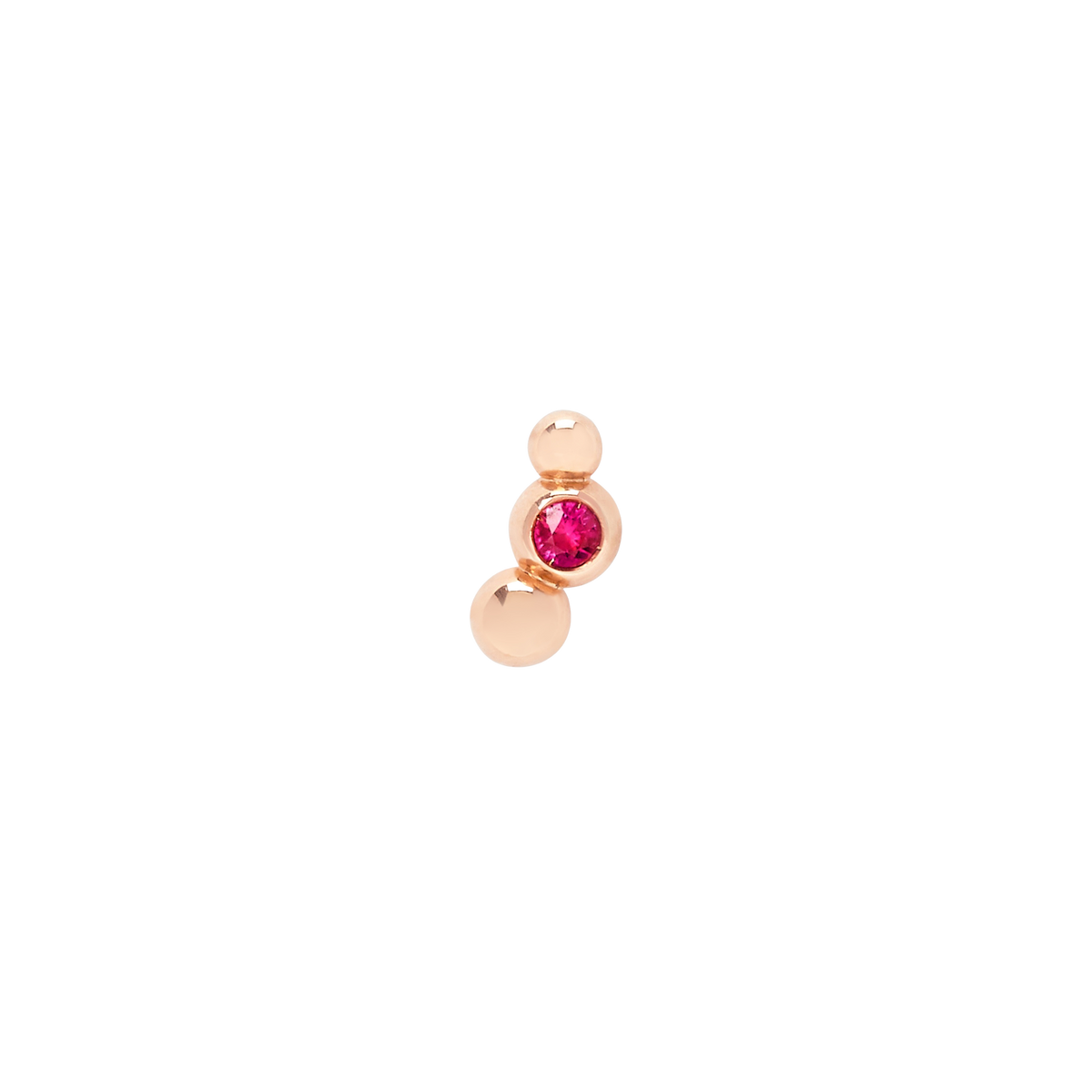Bollicine rose gold & ruby Half-pair Earring - Rose Gold