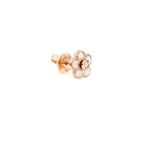 Flower rose gold & mother of pearl diamond Half-Pair Stud Earring - Rose Gold