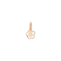 Flower rose gold & mother of pearl enamel Half-pair Earring - Rose Gold