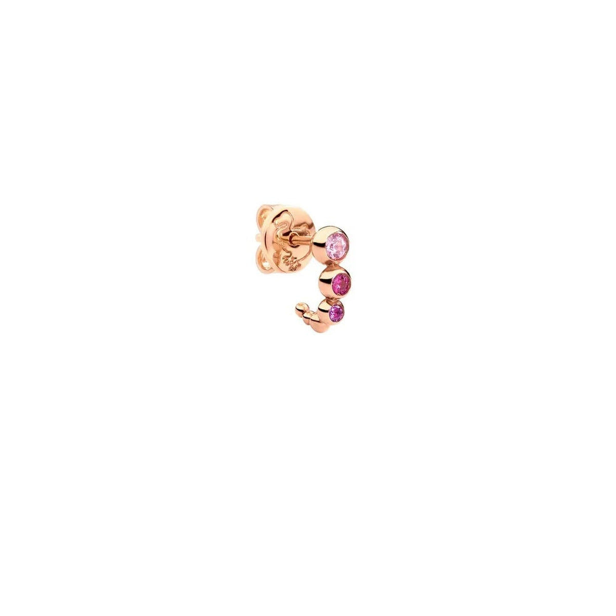 Bollicine rose gold & sapphire ruby amethyst Half-pair Earring - Rose Gold