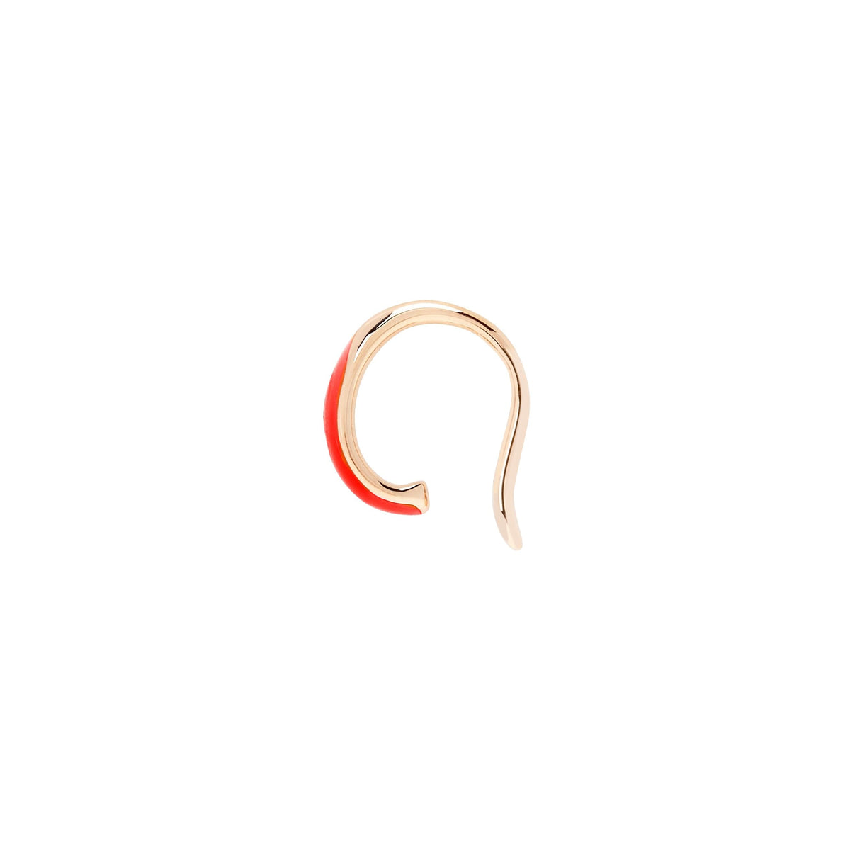 Rondelle rose gold plated silver & red enamel Earcuff - Rose Gold & Red