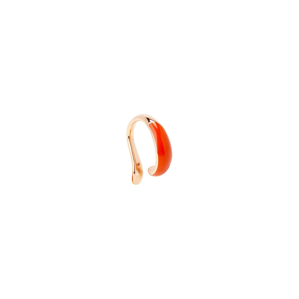 Rondelle rose gold plated silver & red enamel Earcuff - Rose Gold & Red
