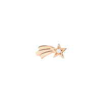 Comet Star rose gold & white diamonds Stud Half-pair Earring - Rose Gold