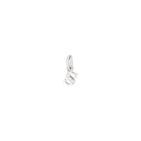 Precious letter S rhodium plated white gold & diamonds Charm - White Gold