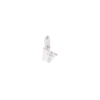 Precious letter W white gold & diamonds Charm - White Gold