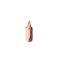 Tag rose gold & rubies Charm - Rose Gold
