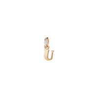 Letter U rose gold Charm - Rose Gold