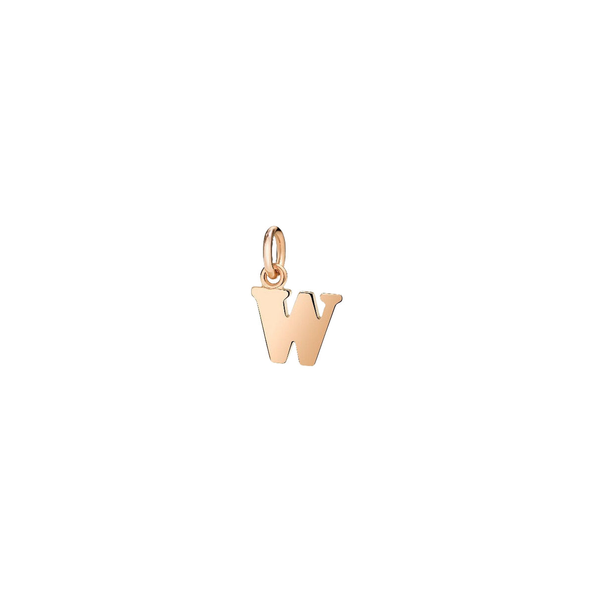 Letter W rose gold Charm - Rose Gold