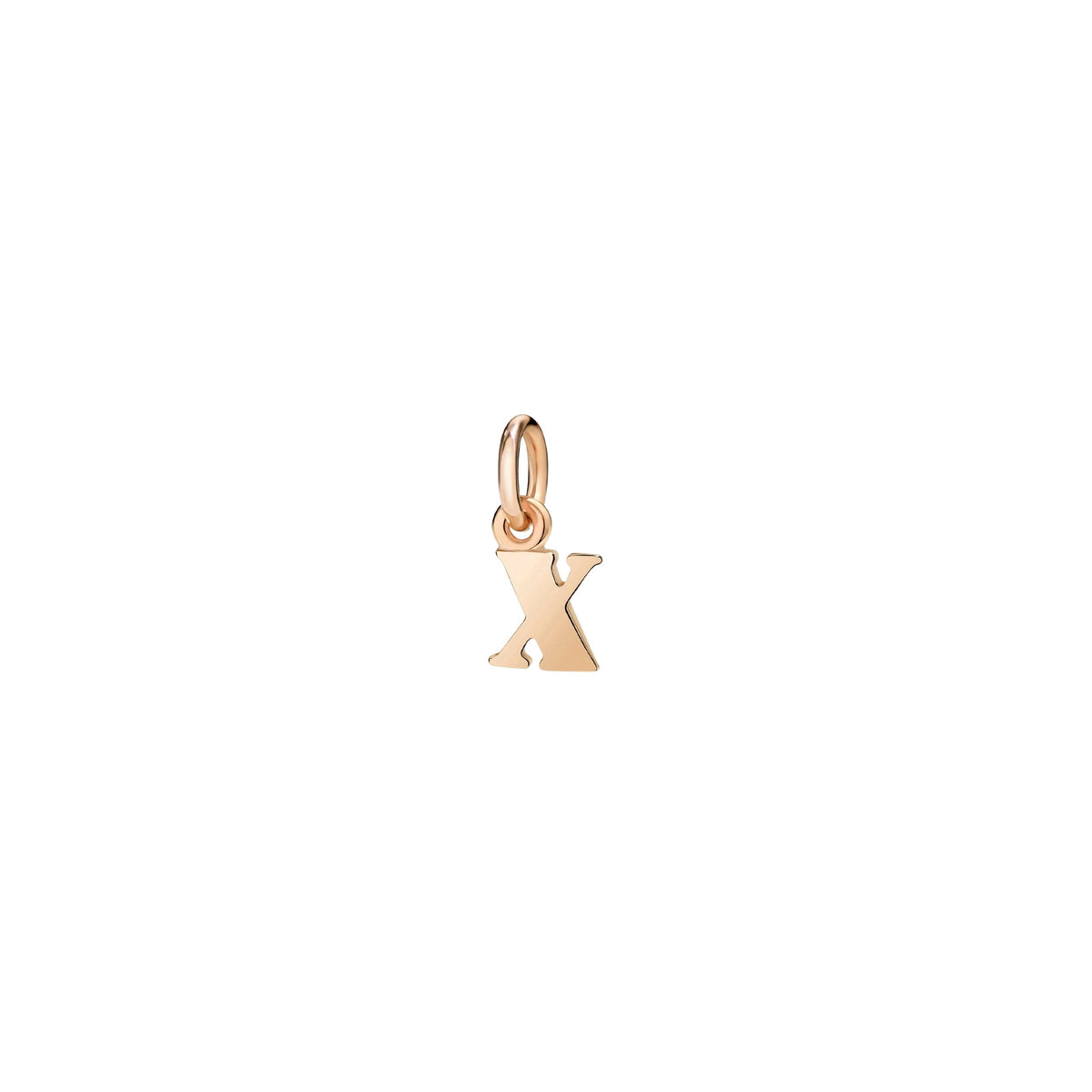 Letter X rose gold Charm - Rose Gold