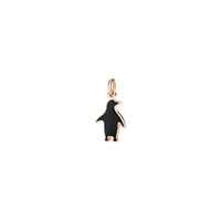 Penguin rose gold & black enamel Charm - Rose Gold & Black
