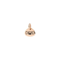 Dad tag rose gold & black enamel Charm - Rose Gold & Black