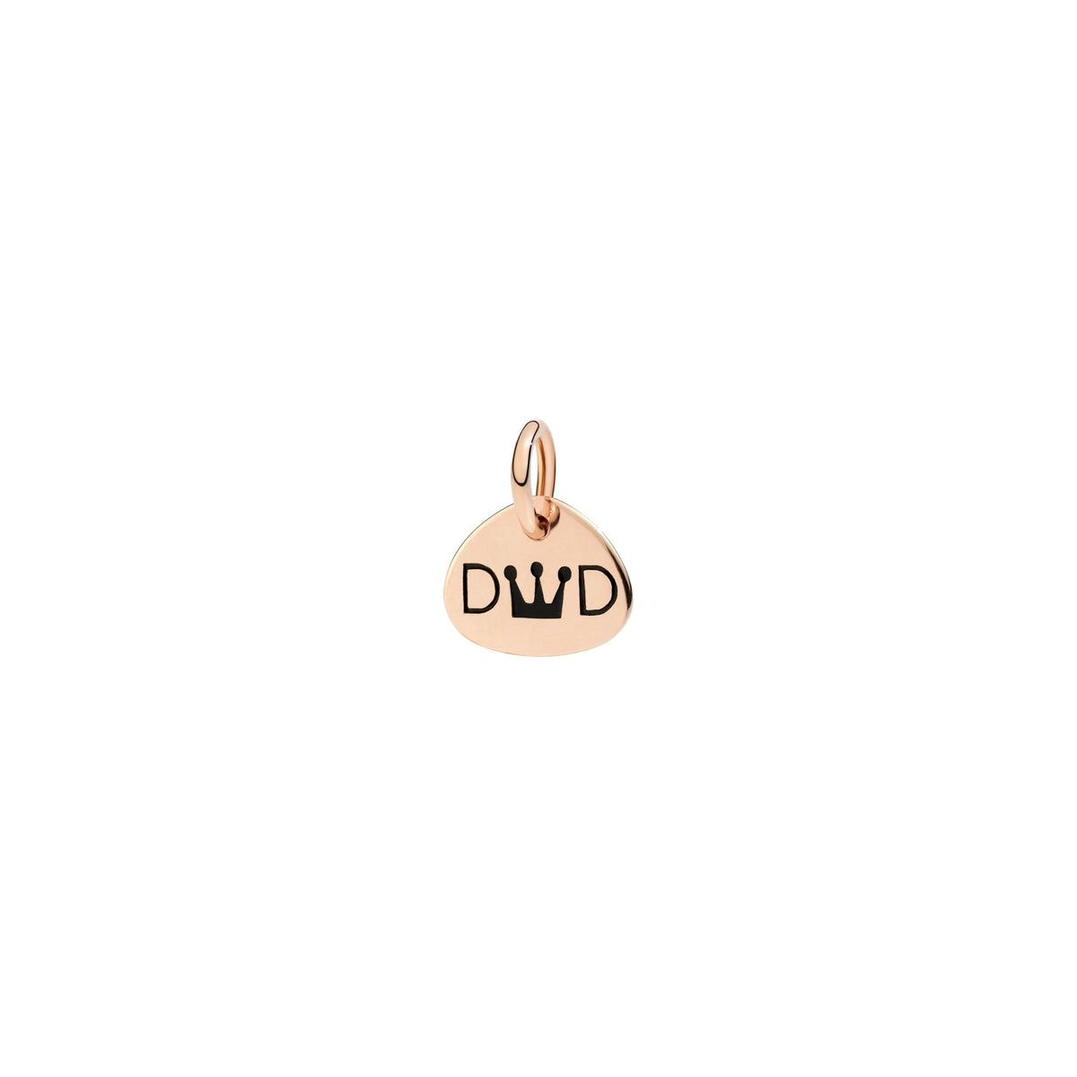 Dad tag rose gold & black enamel Charm - Rose Gold & Black