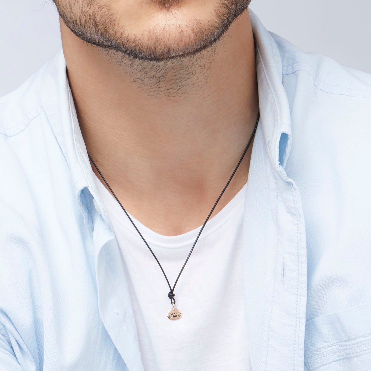 Dad tag rose gold & black enamel Charm - Rose Gold & Black