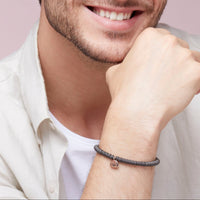 Dad tag rose gold & black enamel Charm - Rose Gold & Black