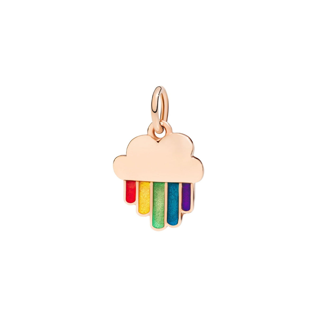 Rainbow rose gold & rainbow enamel Charm - Rose Gold
